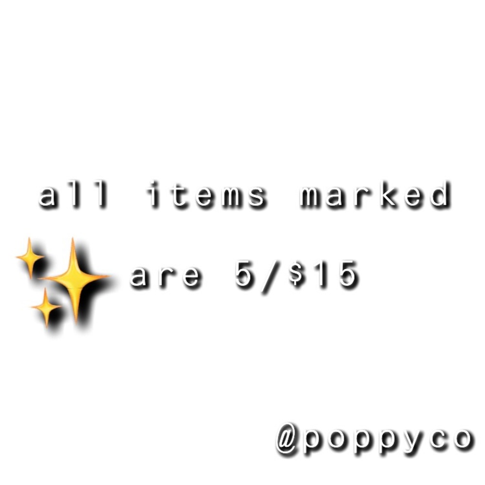 All items marked ✨are 5/$15